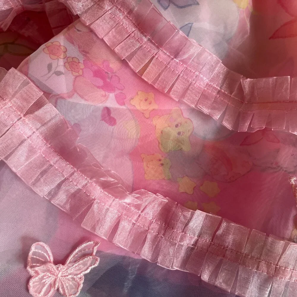 Dolls Kill x Care Bears Organza Printed Mini Dress - Pink - Picture 5 of 9